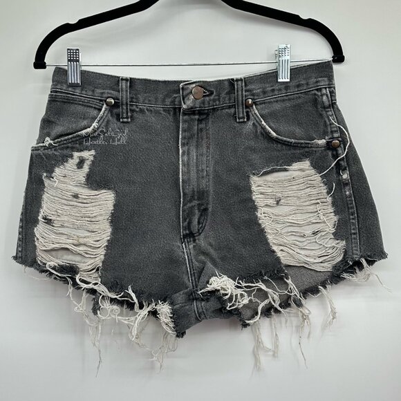 Furst of a Kind Upcycled Cut Off Western Cowgirl Ripped Distressed Shorts - Picture 1 of 3